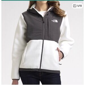 The North Face Denali Fleece Jacket Gray White Women Small Full Zip Coat